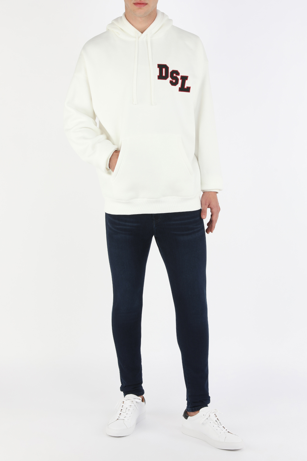 מכנסי ג'ינס דיסטורט סקיני בשטיפה כהה